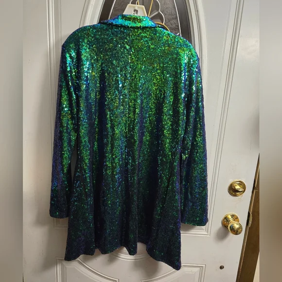 Haoduoyi Ombra Bluegreen Sequence Blazer/Jacket/Cardigan Type ***READ*** - Picture 3 of 4